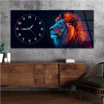 Yatay Saatli Yandan Sanat Temalı Cam Tablo 344