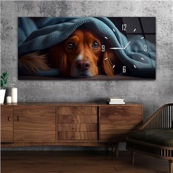 Yatay Saatli Yandan Sanat Temalı Cam Tablo 272