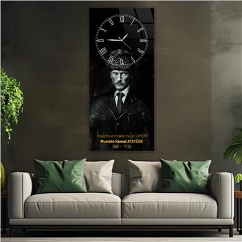 Vertikales bedrucktes Glas Nationenthema mit Uhr Oben  028