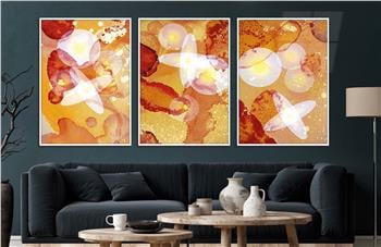 Alüminyum Çerçeveli Sanat Temalı 3lü Set CAM Tablo 0007