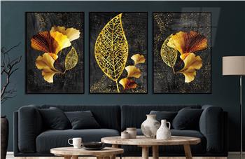 Alüminyum Çerçeveli Sanat Temalı 3lü Set CAM Tablo 0058