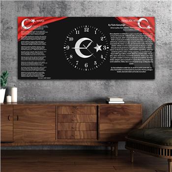 Horizontal bedrucktes Glas mit Nationenthema und einer Uhr in der Mitte 005