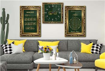 Ensemble de Tableaux et d’horloge 2 pièce sur le thème religieux