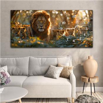 Yatay Saatli Yandan Sanat Temalı Cam Tablo 377