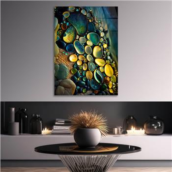 Dikey Sanat Temalı Cam Tablo 470