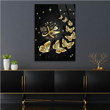 PEYGAMBER EFENDİMİZ S.A.V İSMİ YAZILI CAM TABLO 