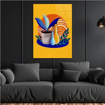 Dikey Sanat Temalı Cam Tablo 541