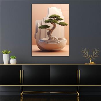 Dikey Doğa Temalı Cam Tablo 399