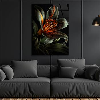 Dikey Sanat Temalı Cam Tablo 414