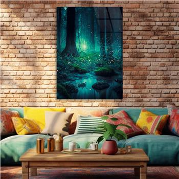 Dikey Sanat Temalı Cam Tablo 520