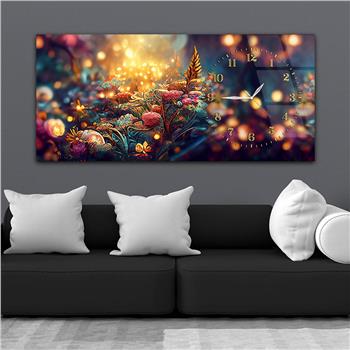 Yatay Saatli Yandan Sanat Temalı Cam Tablo 264