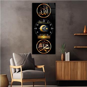 Vertikales Religionenthema bedrucktes Glas mit Uhr in der Mitte 006