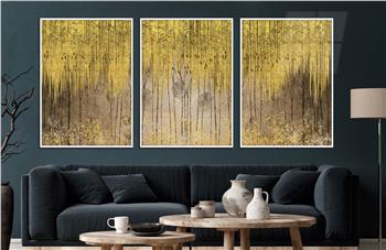Alüminyum Çerçeveli Sanat Temalı 3lü Set CAM Tablo 0044