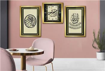 Religion Thematisches 2-teiliges bedrucktes Glas und Uhrenset