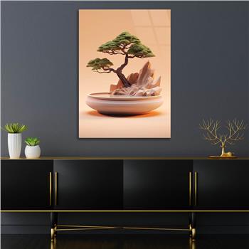 Dikey Doğa Temalı Cam Tablo 402