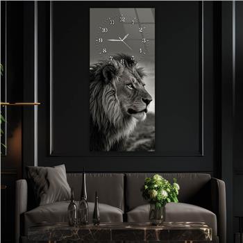 Dikey Üstten Saatli Sanat Temalı Cam Tablo 092