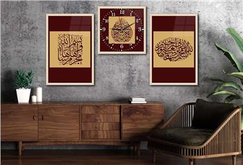 Ensemble de Tableaux et d’horloge 2 pièce sur le thème religieux