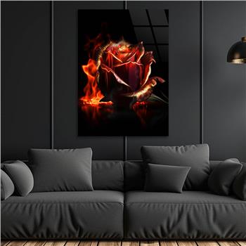 Dikey Sanat Temalı Cam Tablo 473