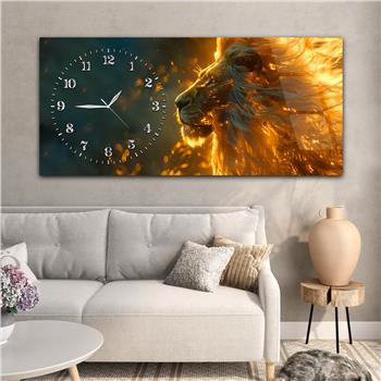 Yatay Saatli Yandan Sanat Temalı Cam Tablo 356