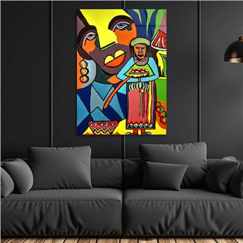 Dikey Sanat Temalı Cam Tablo 392