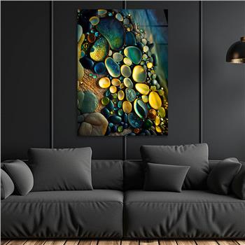 Dikey Sanat Temalı Cam Tablo 470