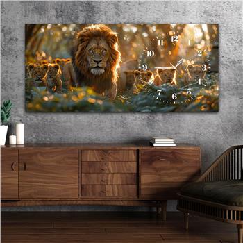 Yatay Saatli Yandan Sanat Temalı Cam Tablo 377