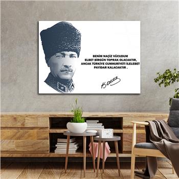 MUSTAFA KEMAL ATATÜRK GÖRSELLİ CAM TABLO