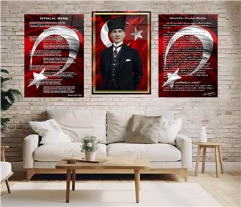  3lü Set VatanTemalı Cam Tablo 29