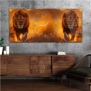 Yatay Saatli Ortadan Sanat Temalı Cam Tablo143