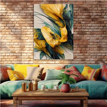 Dikey Sanat Temalı Cam Tablo 460