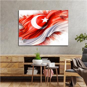 Yatay Vatan Temalı Cam Tablo 155