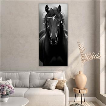 Dikey Üstten Saatli Sanat Temalı Cam Tablo 101