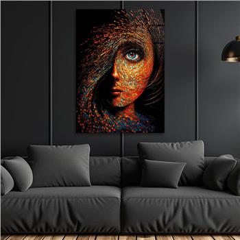 Dikey Sanat Temalı Cam Tablo 373