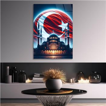 Dikey VatanTemalı Cam Tablo 184