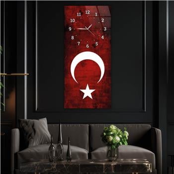 Vertikales bedrucktes Glas Nationenthema mit Uhr Oben  030