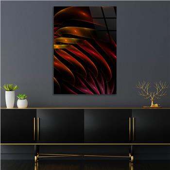 Dikey Sanat Temalı Cam Tablo 411