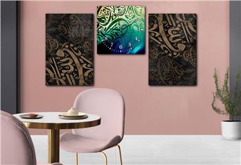 Kunst Thematisches 2-teiliges bedrucktes Glas und Uhrenset