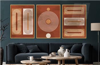 Alüminyum Çerçeveli Sanat Temalı 3lü Set CAM Tablo 0053