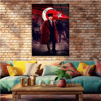 Dikey VatanTemalı Cam Tablo 194