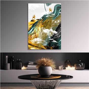 Dikey Sanat Temalı Cam Tablo 340