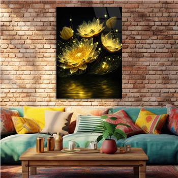 Dikey Sanat Temalı Cam Tablo 483