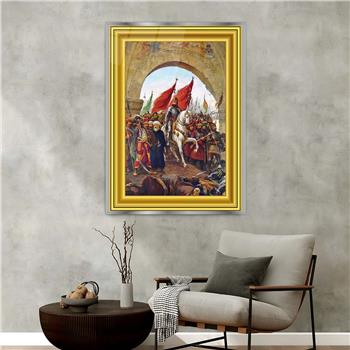 لوحة زجاجية وطني مع اطار ألمنيوم