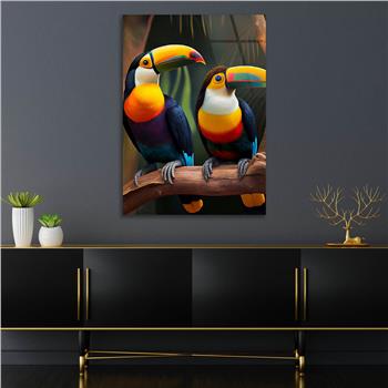 Dikey Sanat Temalı Cam Tablo 519