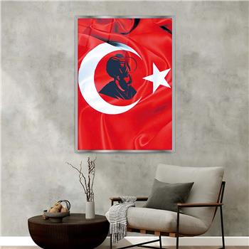 Tableau en verre  à thème national avec cadre en aluminium 100