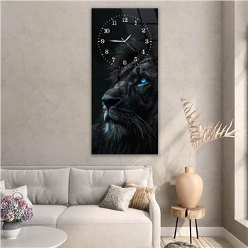 Dikey Üstten Saatli Sanat Temalı Cam Tablo 086