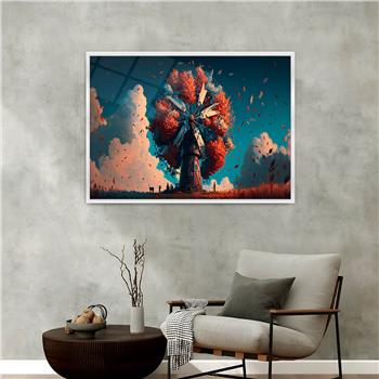 Aluminium Omlijste Natuur Thema Geharde Glasschilderij 063