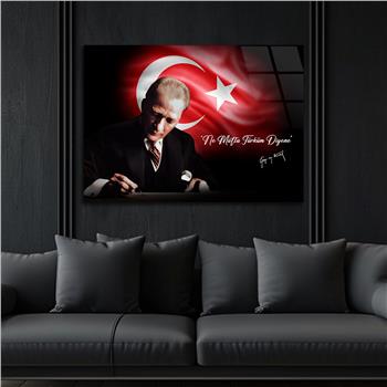 Yatay VatanTemalı Cam Tablo 134