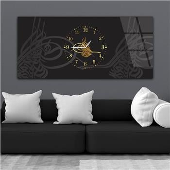 Tableau en verre à thème religieux avec horloge centrale horizontale  108