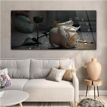 Yatay Saatli Yandan Sanat ve Doğa Temalı Cam Tablo 204