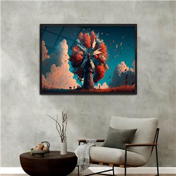 Aluminium Omlijste Natuur Thema Geharde Glasschilderij 063